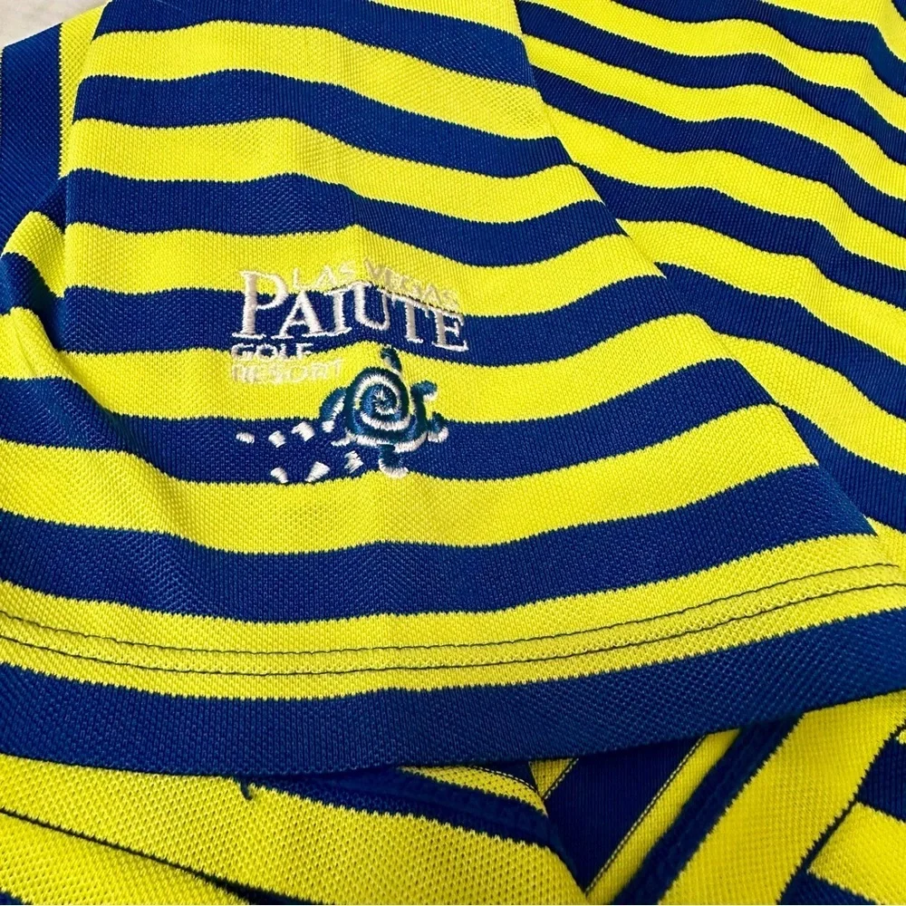 Ralph Lauren RLX Yellow and Blue Polo Shirt Las Vegas Golf Resort Wear Preppy